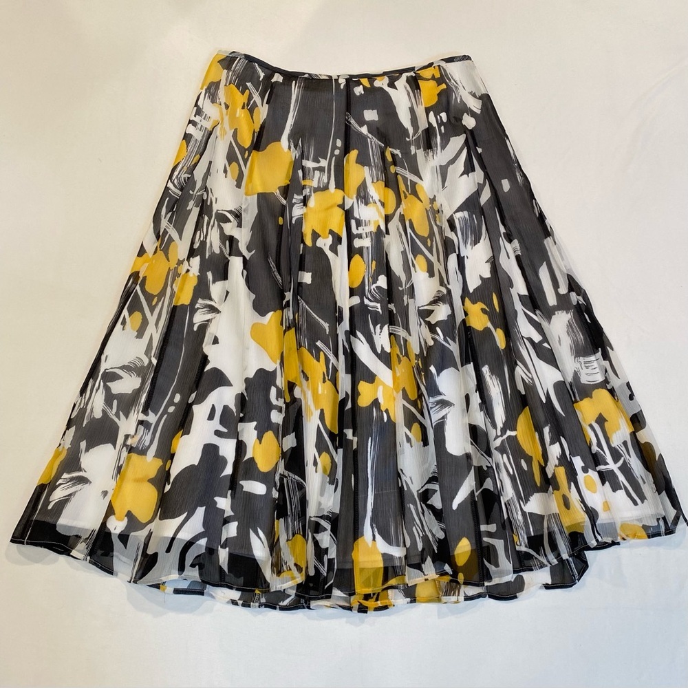 Peter Nygard Silk Floral Midi Skirt, Size 12, Boho Fairycore